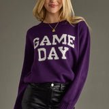Purple Game Day Sweater Top - Sweater PANACHE