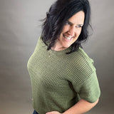 Dry Herb Boxy Short Sleeve Sweater Top - Sweater EE:SOME