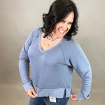 Bleached Blue Zane Sweatshirt Top - Sweatshirt THREAD & SUPPLY