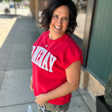 Red Game Day Top Tops- Sweatshirt PANACHE