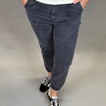 Charcoal Grey Cropped Jogger Bottom- Pants MICA DENIM