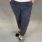 Charcoal Grey Cropped Jogger Bottom- Pants MICA DENIM
