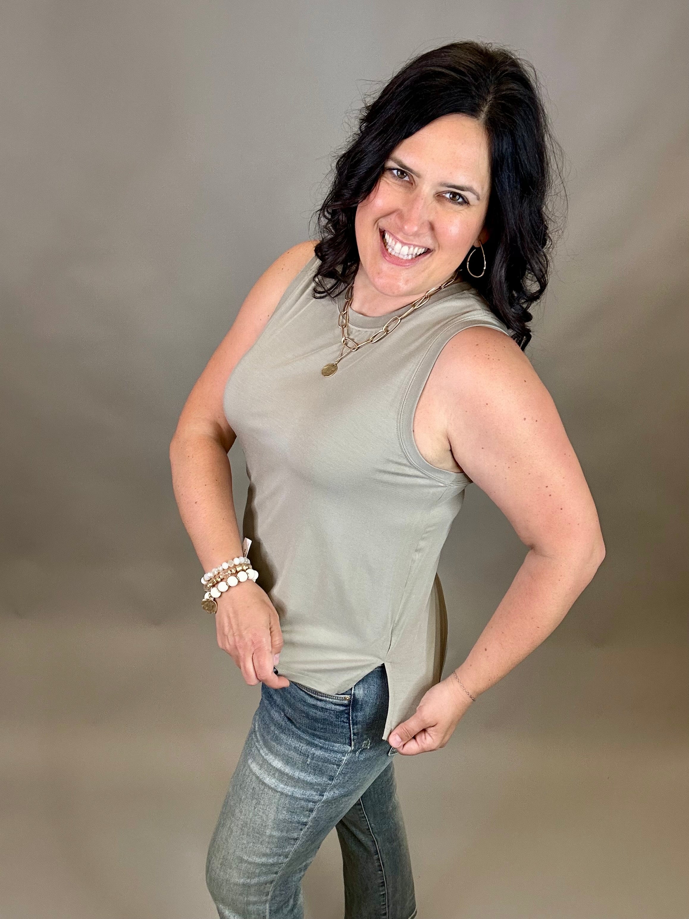 Sage Fog Mary Tank Tops- Tanks THREAD & SUPPLY