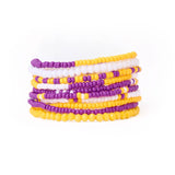 Purple and Yellow Beaded Bracelet INK + ALLOY