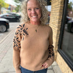 Camel Embroidery Sweater Top - Sweater STACCATO