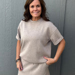 Heathered Taupe Skort Bottom- Skirt RAE MODE