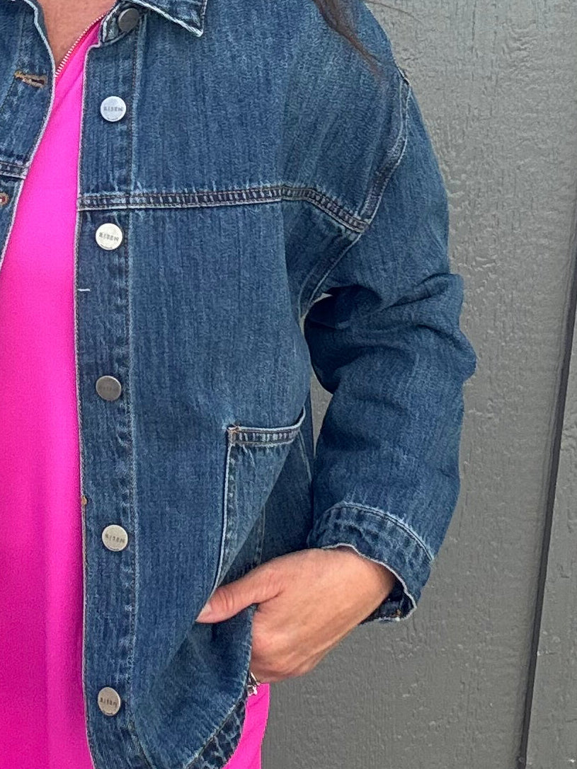 Relaxed Fit Denim Jacket Outerwear- Jackets RISEN