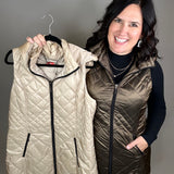 Hazelnut Long Quilted Vest Outerwear - Vest Anorak