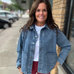 Indigo Roslyn Stretch Denim Jacket FLAG AND ANTHEM