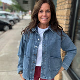 Indigo Roslyn Stretch Denim Jacket FLAG AND ANTHEM