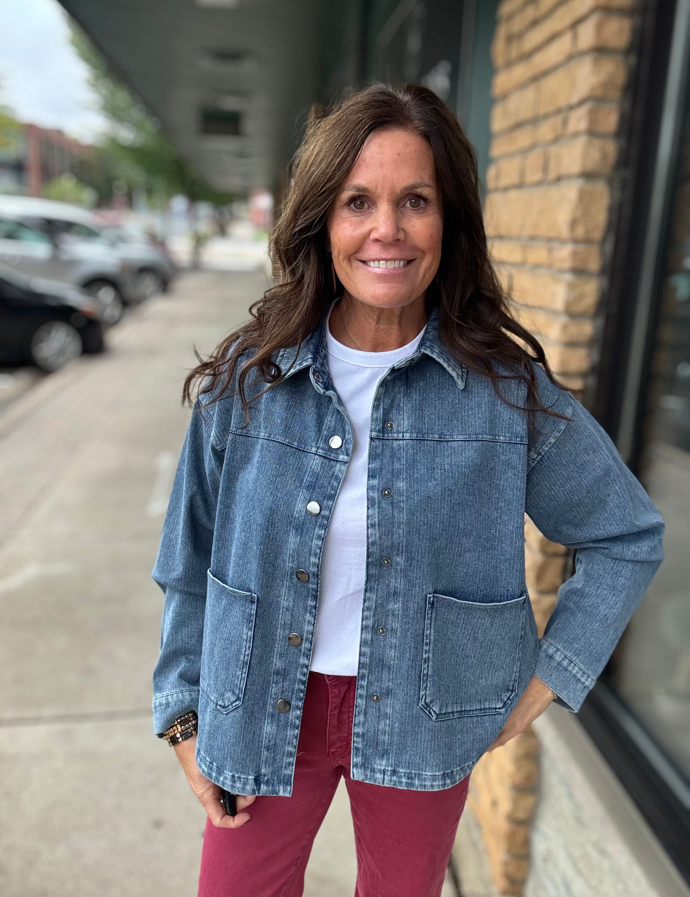 Indigo Roslyn Stretch Denim Jacket FLAG AND ANTHEM