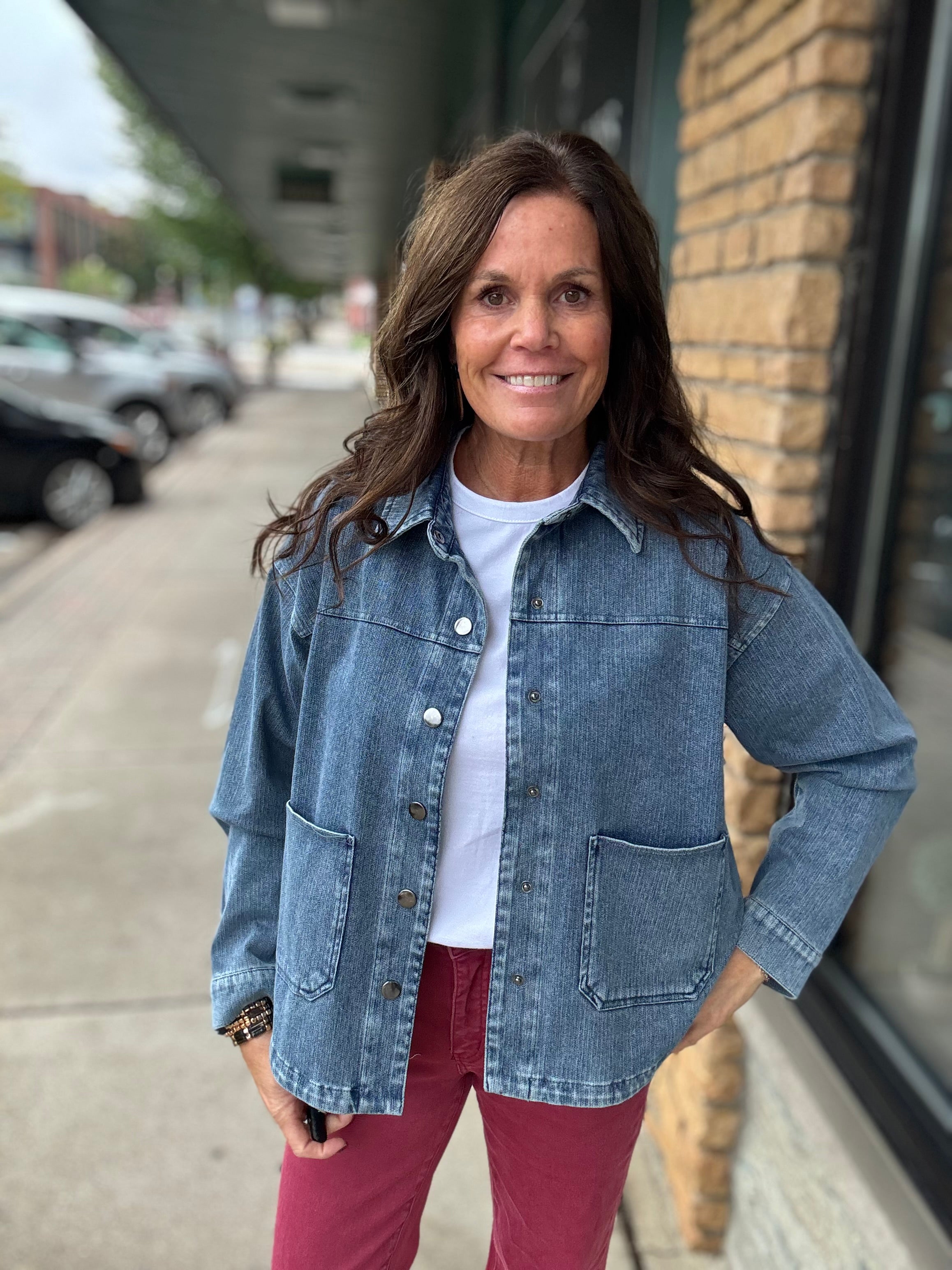 Indigo Roslyn Stretch Denim Jacket FLAG AND ANTHEM