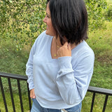 Light Blue Everyday V-Neck Top - Sweatshirt Z Supply