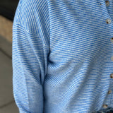 Coastal Striped Button Up Sweater