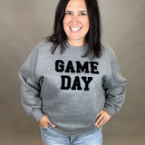 Grey Game Day Sweatshirt Top- Sweatshirts PANACHE