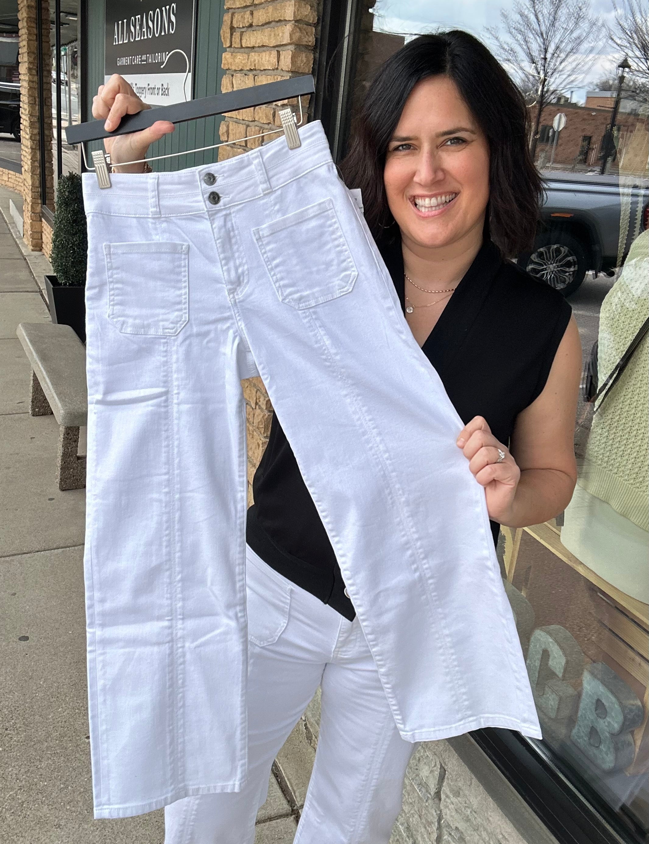 White Charlotte High Rise Jeans Bottom- Pants KUT FROM THE KLOTH