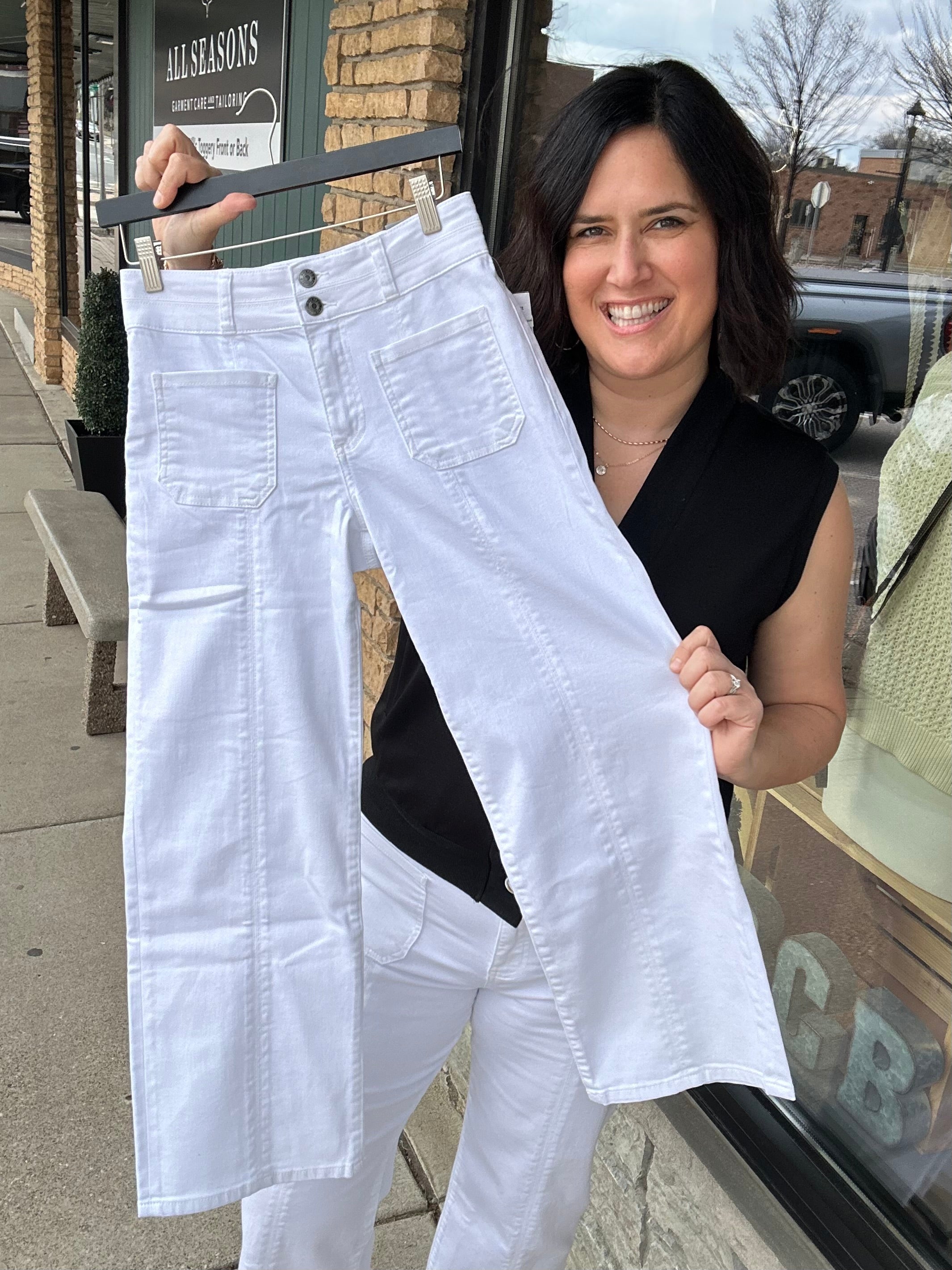 White Charlotte High Rise Jeans Bottom- Pants KUT FROM THE KLOTH