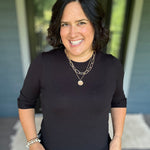 Black Knit Top Top - Sweater DOE & RAE