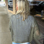 Olive Crochet Open Cardigan DOE & RAE