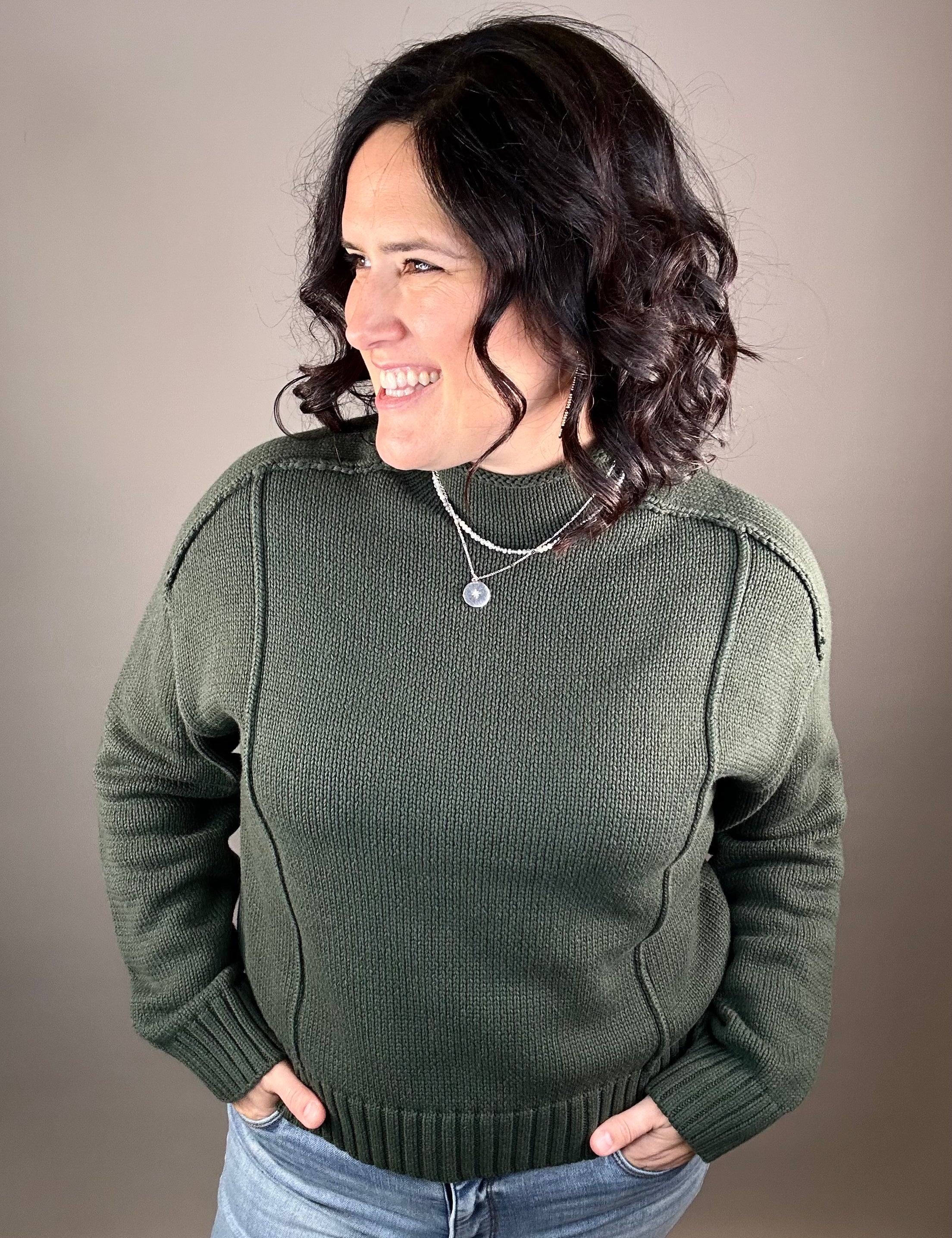 Green Goodwin Sweater Top - Sweater VELVET HEART