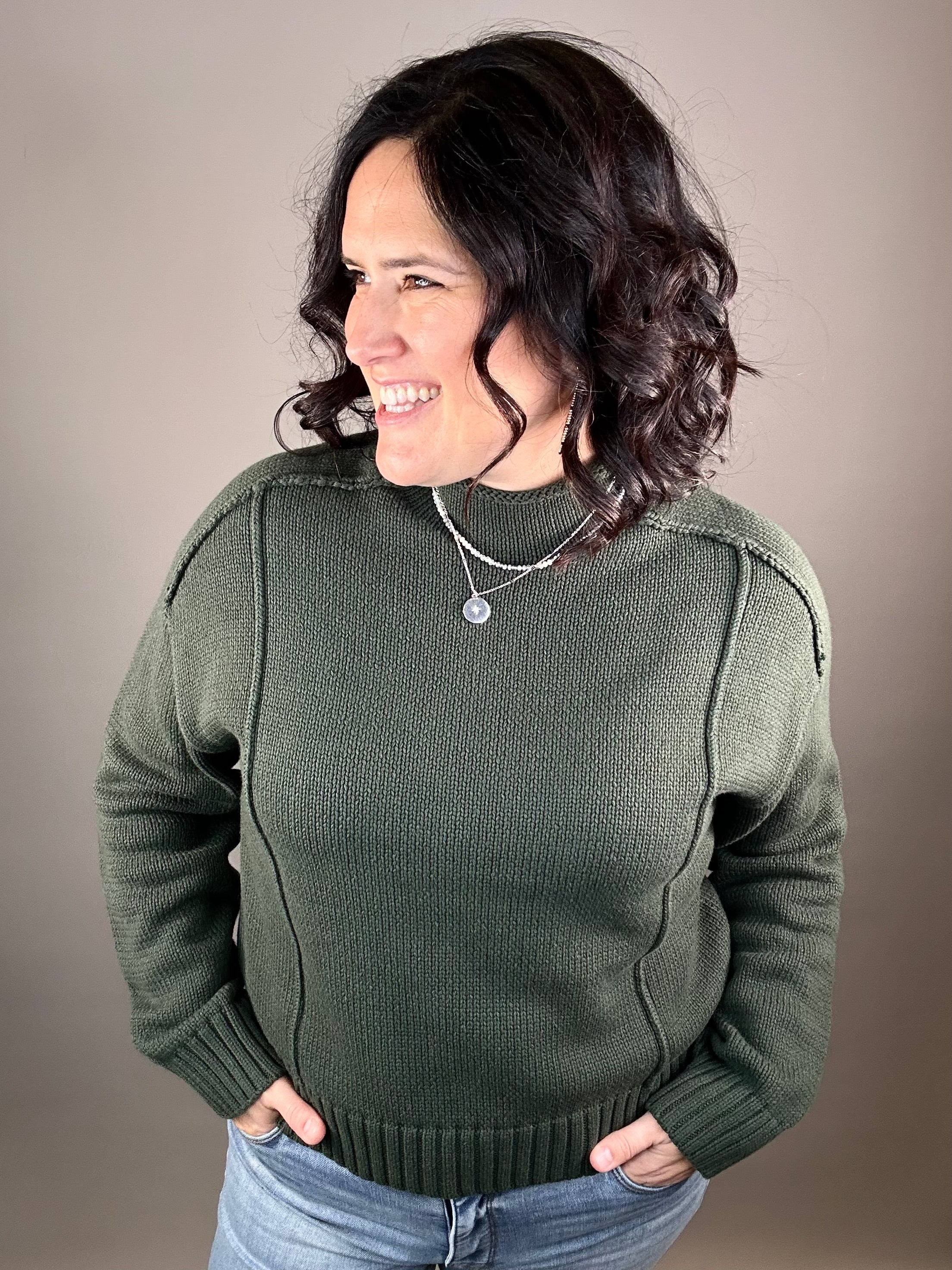 Green Goodwin Sweater Top - Sweater VELVET HEART