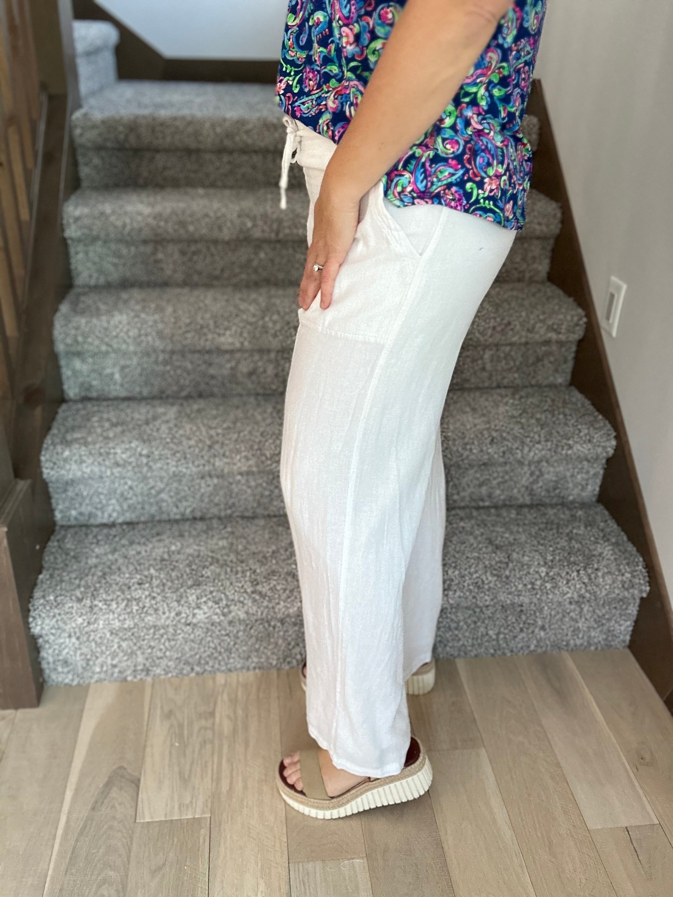 White Solana Pants Bottom- Pants THREAD & SUPPLY