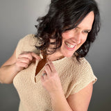 Biscuit Slub Sweater Relaxed Fit with Dolman Sleeves