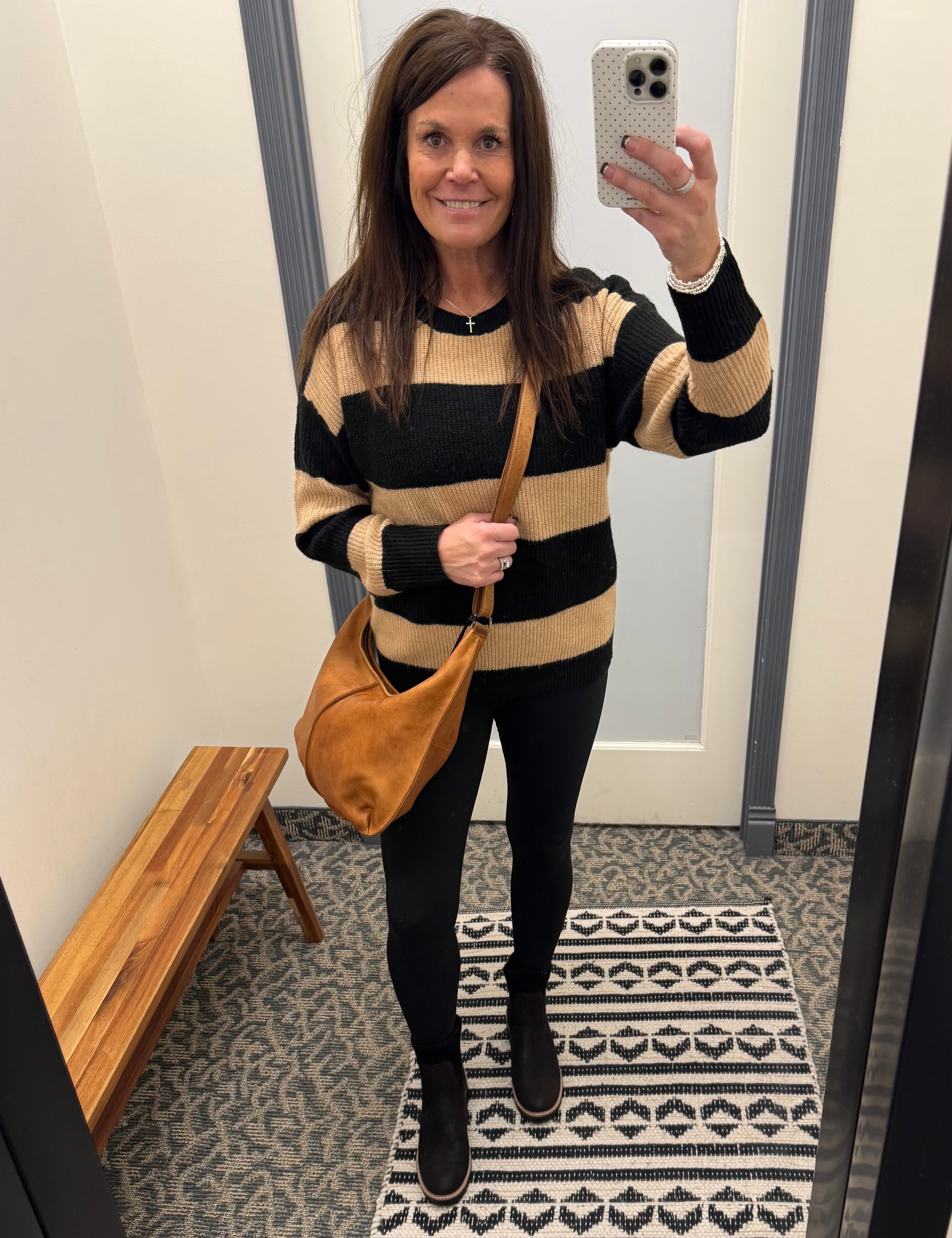 Cornell Dune Stripe Sweater Top - Sweater VELVET HEART