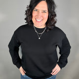 Black Scuba Mock Neck Pullover