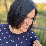 Navy Polka Dot Button Front Cardigan Tops- Cardigans Pologram