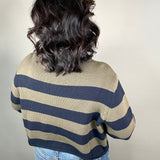 Navy/Olive Striped Sweater