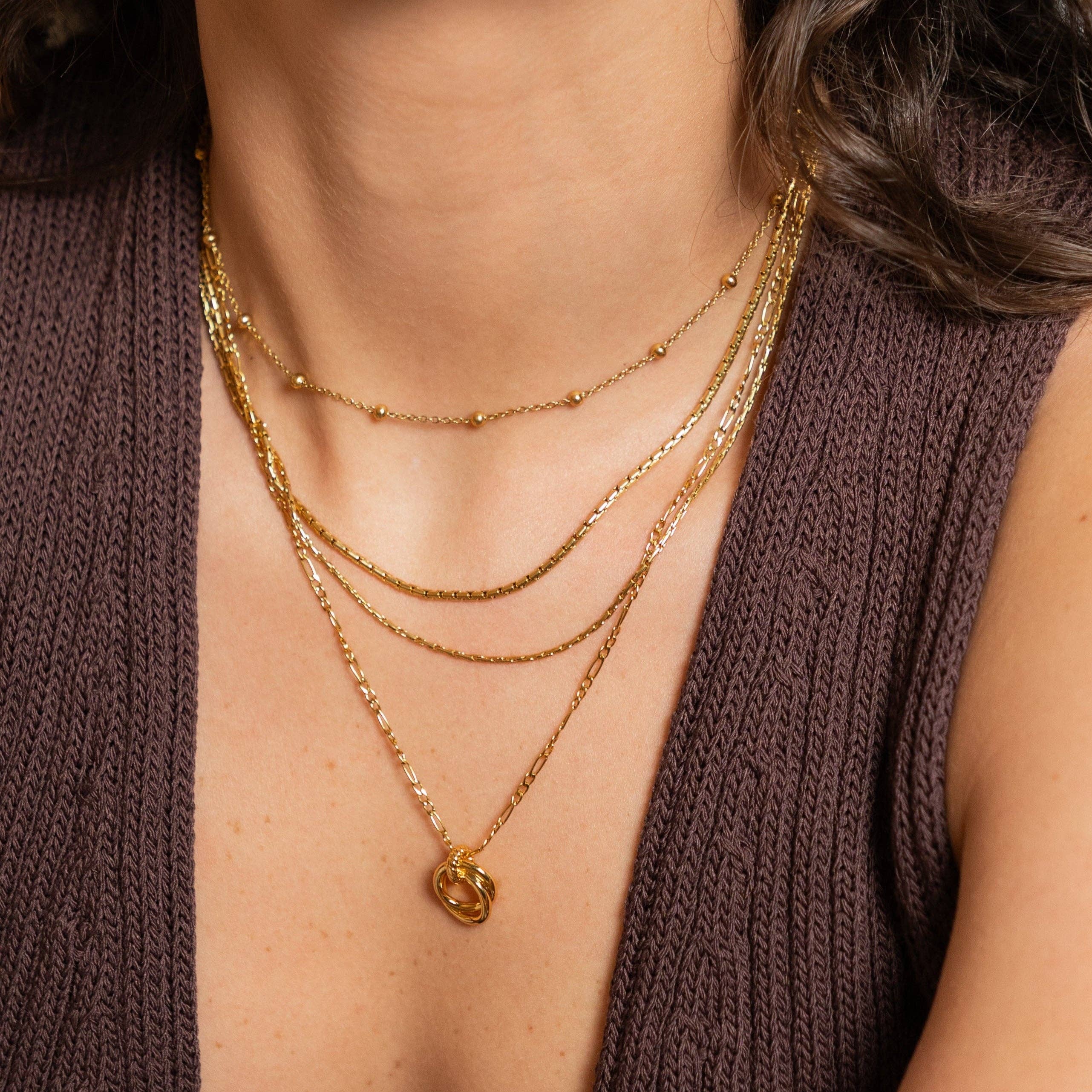 18k Gold Looped Duo Necklace Jewelry- Necklace Brenda Grands Jewelry