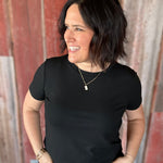 Black Crew Neck Top Top - Tee STACCATO