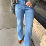 Flare Medium Wash Stretchy Jeans RISEN