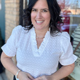 Off White Frilled V Neck Blouse Tops- Blouses STACCATO