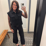 Black Quilted Snap Vest Outerwear - Vest DOE & RAE