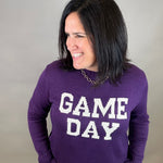 Purple Game Day Sweater Top - Sweater PANACHE