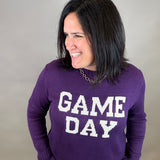 Purple Game Day Sweater Top - Sweater PANACHE