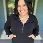 Black Quarter Zip Hoodie Top Top - Sweatshirt RAE MODE