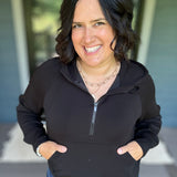 Black Quarter Zip Hoodie Top Top - Sweatshirt RAE MODE