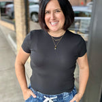 Solid Black Annie Tee Top - Tee THREAD & SUPPLY