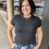 Solid Black Annie Tee Top - Tee THREAD & SUPPLY