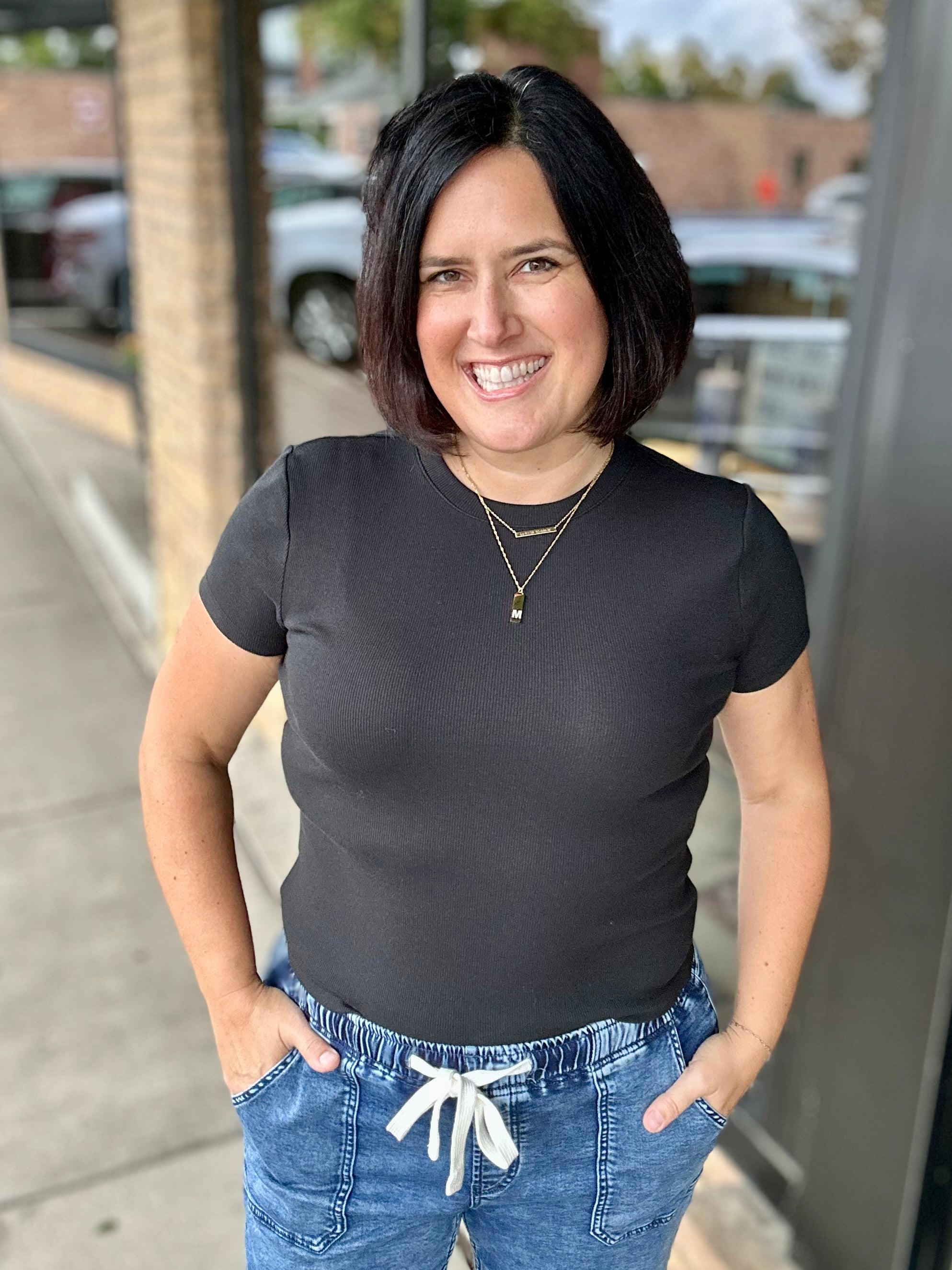 Solid Black Annie Tee Top - Tee THREAD & SUPPLY