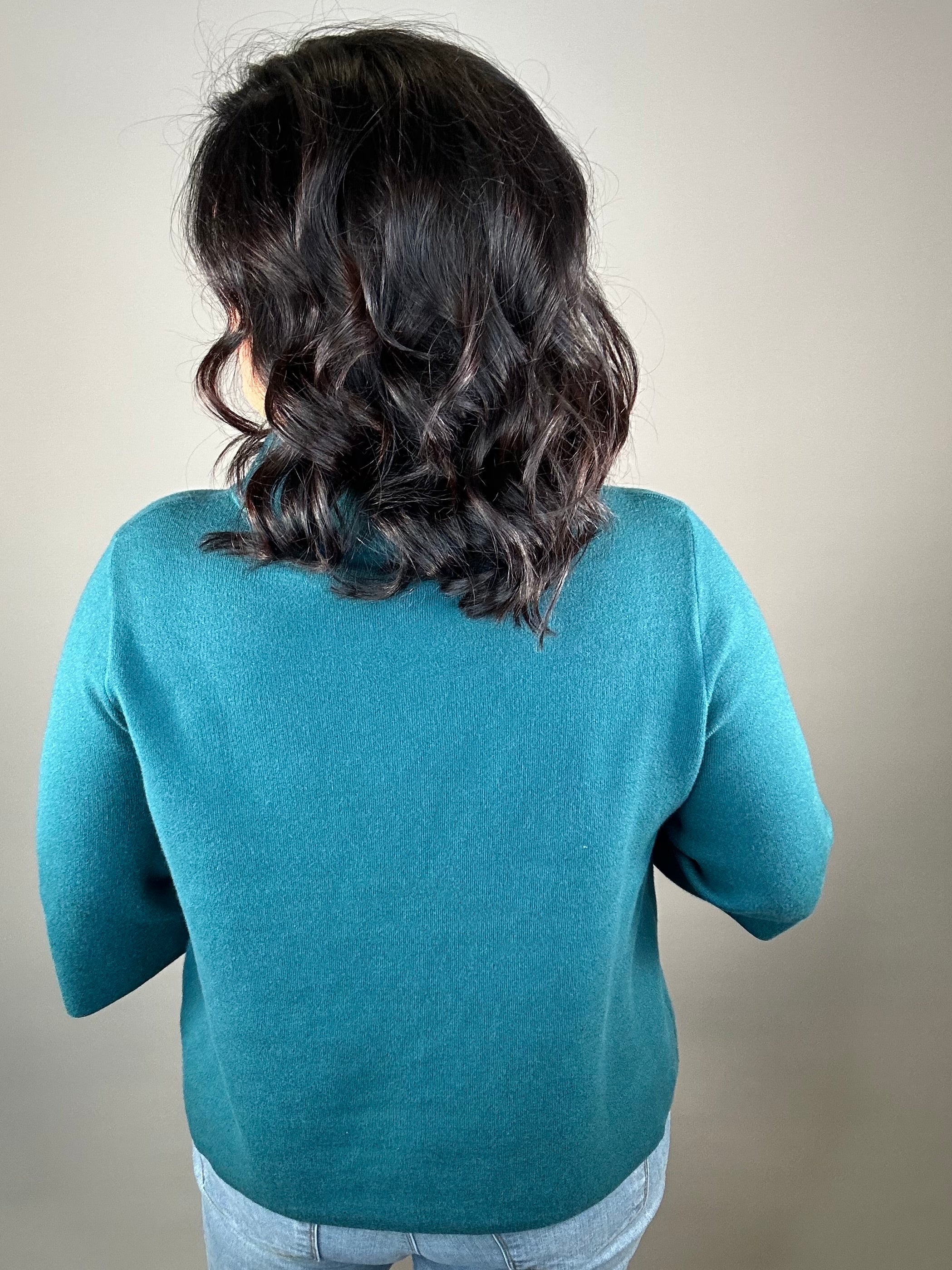 Teal Green Mock Neck Sweater Top - Sweater FATE by LFD