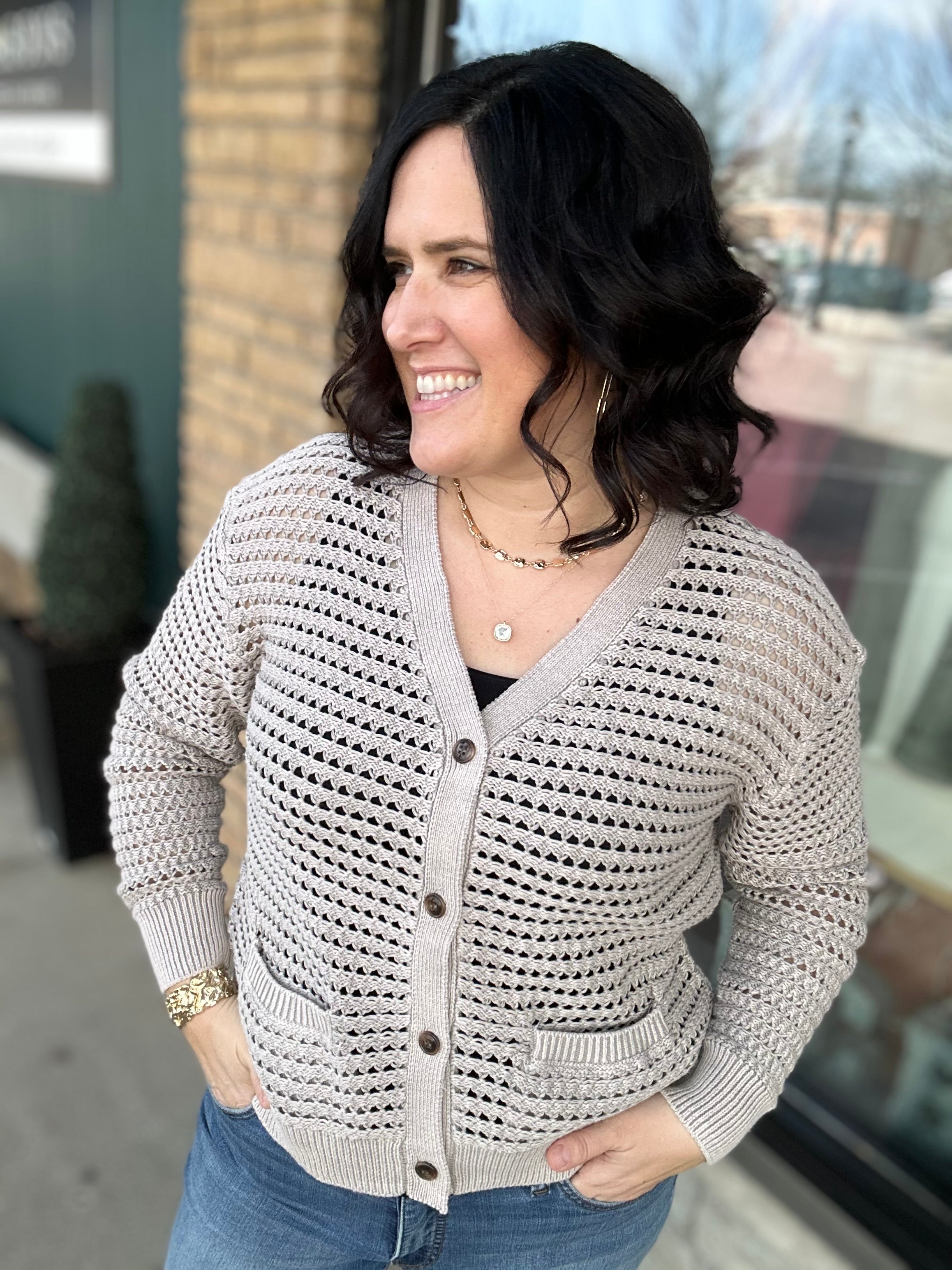 Tan Harriet Cardigan Tops- Cardigans FLAG AND ANTHEM