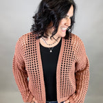 Clay Crochet Cropped Open Cardigan Tops- Cardigans DOE & RAE