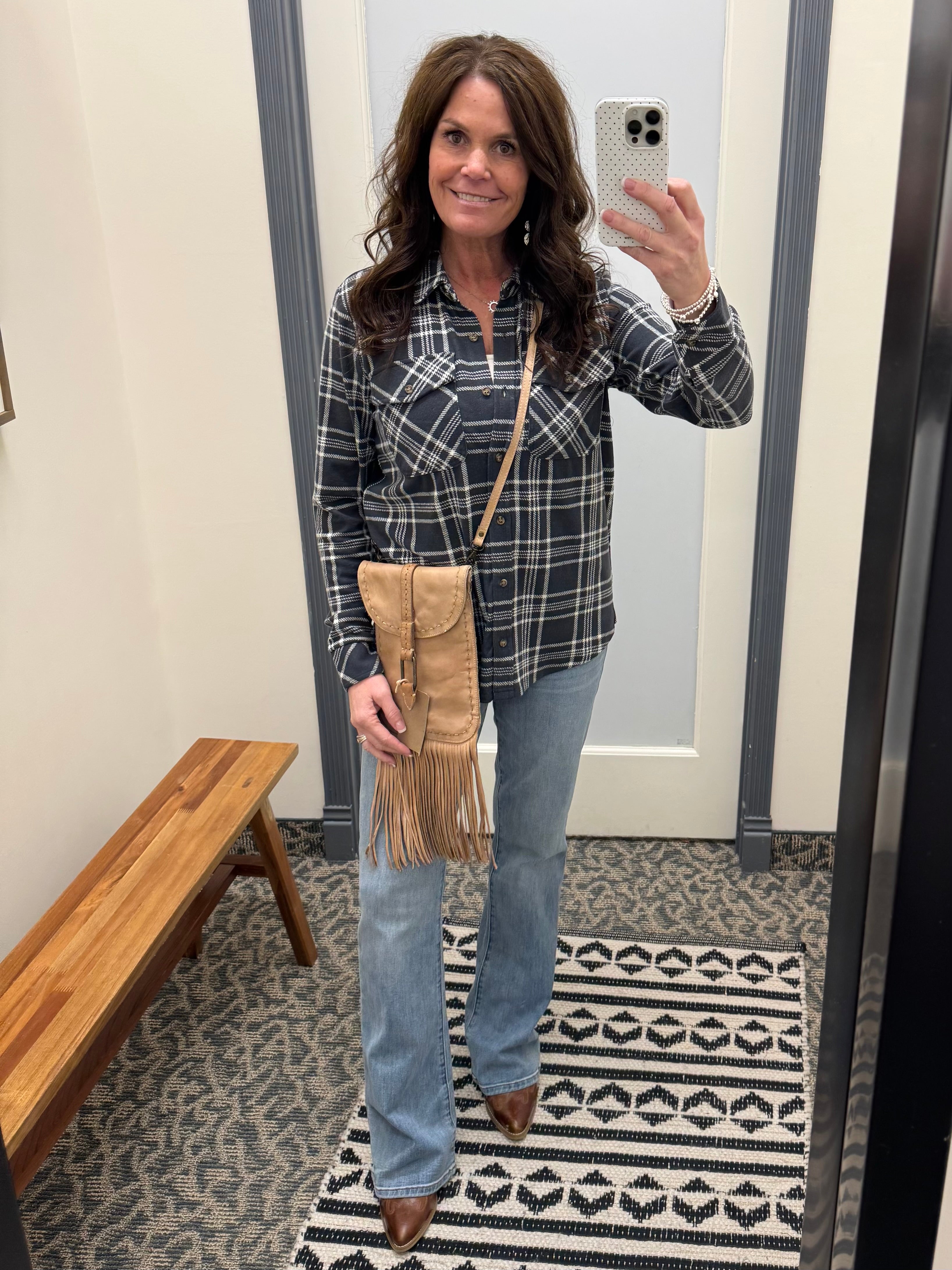 Charcoal Ivory Plaid Cassian Shirt Tops - Button Ups THREAD & SUPPLY