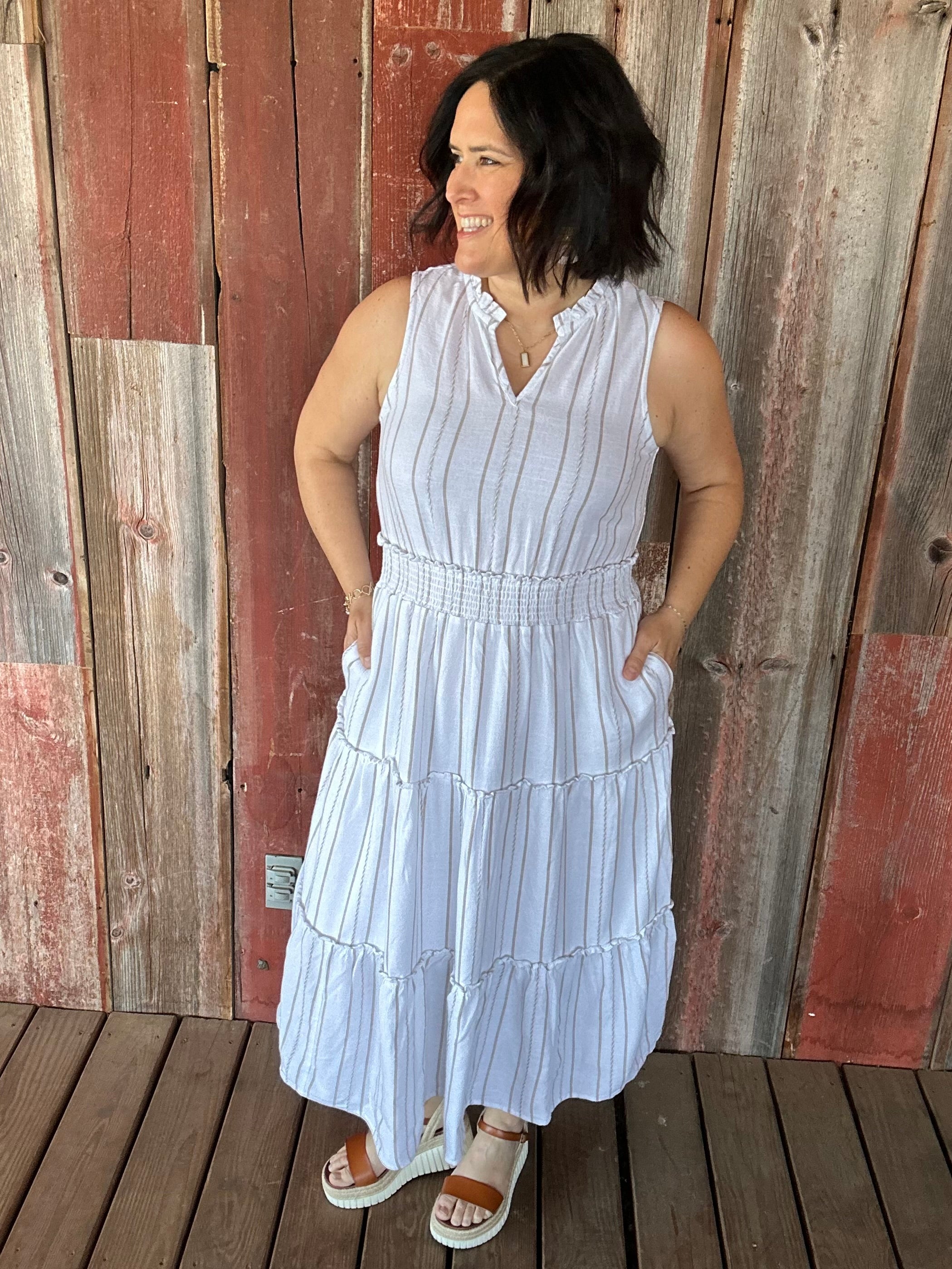 Ivory Taupe Amorette Dress Dresses THREAD & SUPPLY