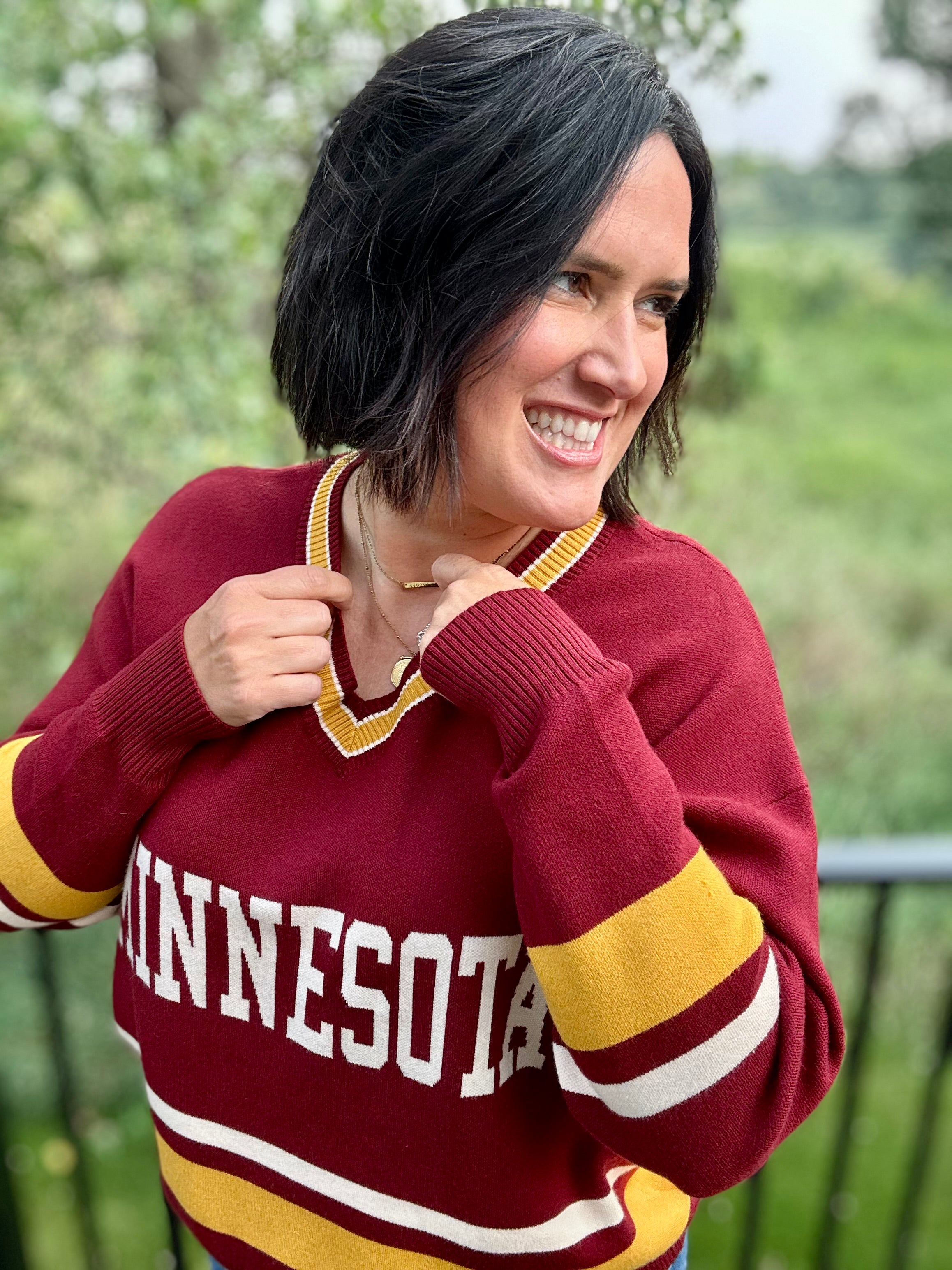 Maroon Minnesota University Sweater Top - Sweater Tea n Rose