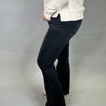 Black Raw Hem Flare Jean Bottoms - Pants RISEN